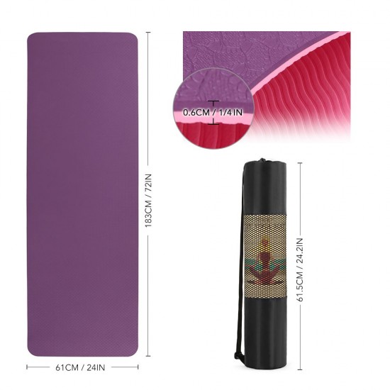 72x24IN Non-slip Yoga Mat TPE Eco Friendly Fitness Pilates Gymnastics Mat Gift Carrying Strap and Storage Bag 72x24IN Non-slip Yoga Mat TPE Eco Friendly Fitness Pilates Gymnastics Mat Gift Carrying Strap and Storage Bag