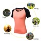Women Workout T-shirt Raglan Short Sleeves Splicing O Neck Quick Dry Running Performance Exercise Gym Baselayer Sport Shirts Casual Tops Women Workout T-shirt Raglan Short Sleeves Splicing O Neck Quick Dry Running Performance Exercise Gym Baselayer Sport Shirts Casual Tops