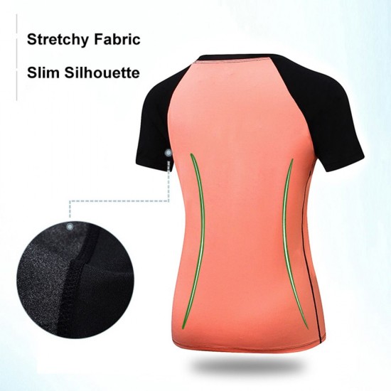 Women Workout T-shirt Raglan Short Sleeves Splicing O Neck Quick Dry Running Performance Exercise Gym Baselayer Sport Shirts Casual Tops Women Workout T-shirt Raglan Short Sleeves Splicing O Neck Quick Dry Running Performance Exercise Gym Baselayer Sport Shirts Casual Tops
