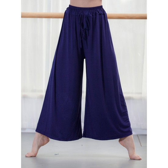 Women Wide Leg Pants Drawstring Loose Flare Dance Pants Female Trousers Yoga Workout Beach Women Wide Leg Pants Drawstring Loose Flare Dance Pants Female Trousers Yoga Workout Beach