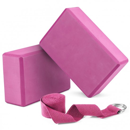 2 Pack Yoga Blocks and Yoga Strap Set Non-Slip EVA Foam Fitness Blocks for Yoga Pilates Fitness Training 2 Pack Yoga Blocks and Yoga Strap Set Non-Slip EVA Foam Fitness Blocks for Yoga Pilates Fitness Training