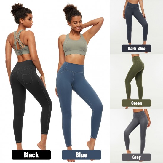 Women Leggings High Waist Back Pocket Quick-dry Moisture-wicking Tight Slimming Pants Running Fitness Workout Yoga Pants Women Leggings High Waist Back Pocket Quick-dry Moisture-wicking Tight Slimming Pants Running Fitness Workout Yoga Pants